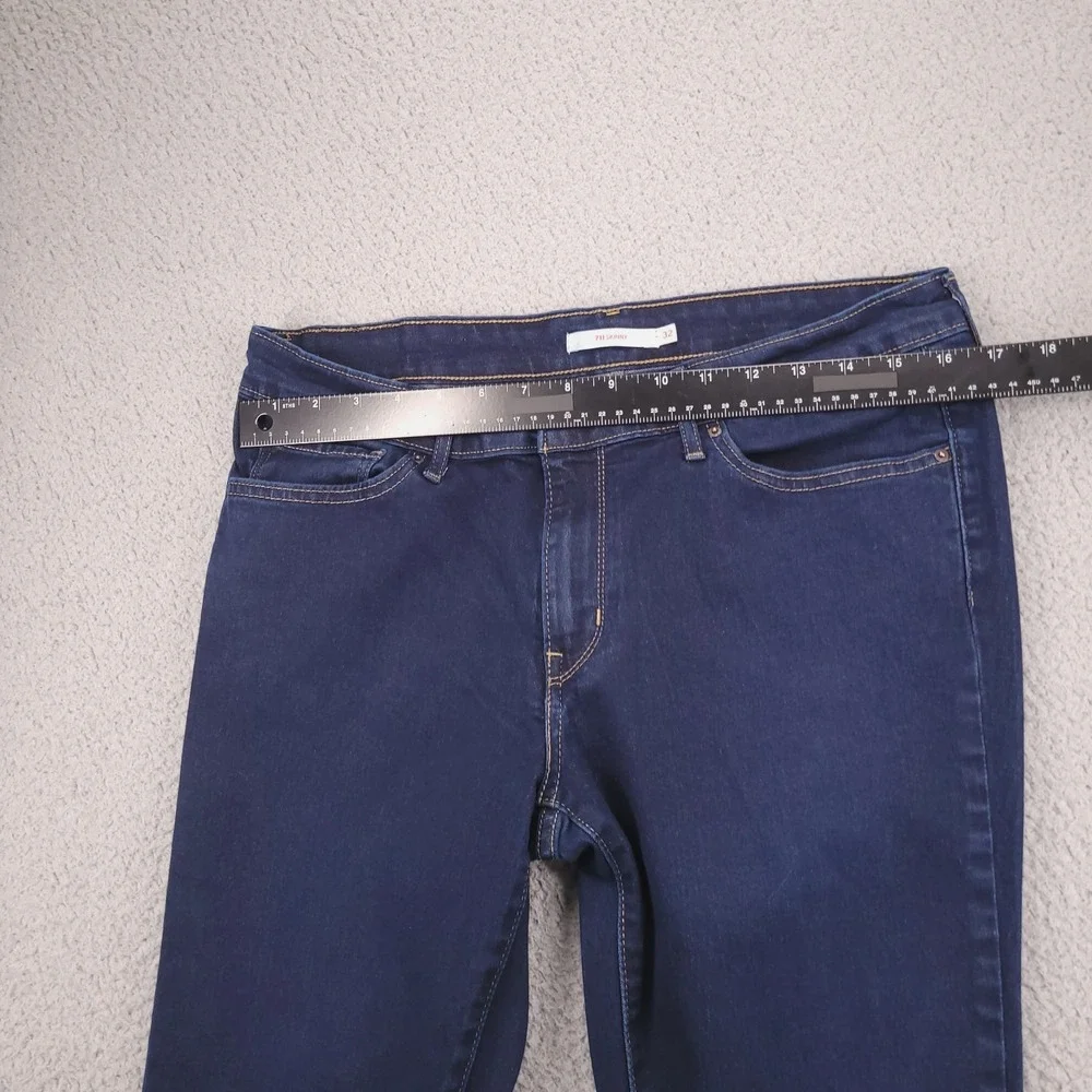 LEVIS 711 Jeans Size 32 Skinny Mid Rise Dark Wash Stretch Denim 32x29